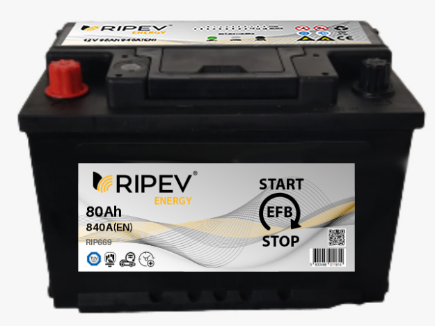 Imagen de Bateria RIPEV Energy EFB Start-Stop 80Ah 